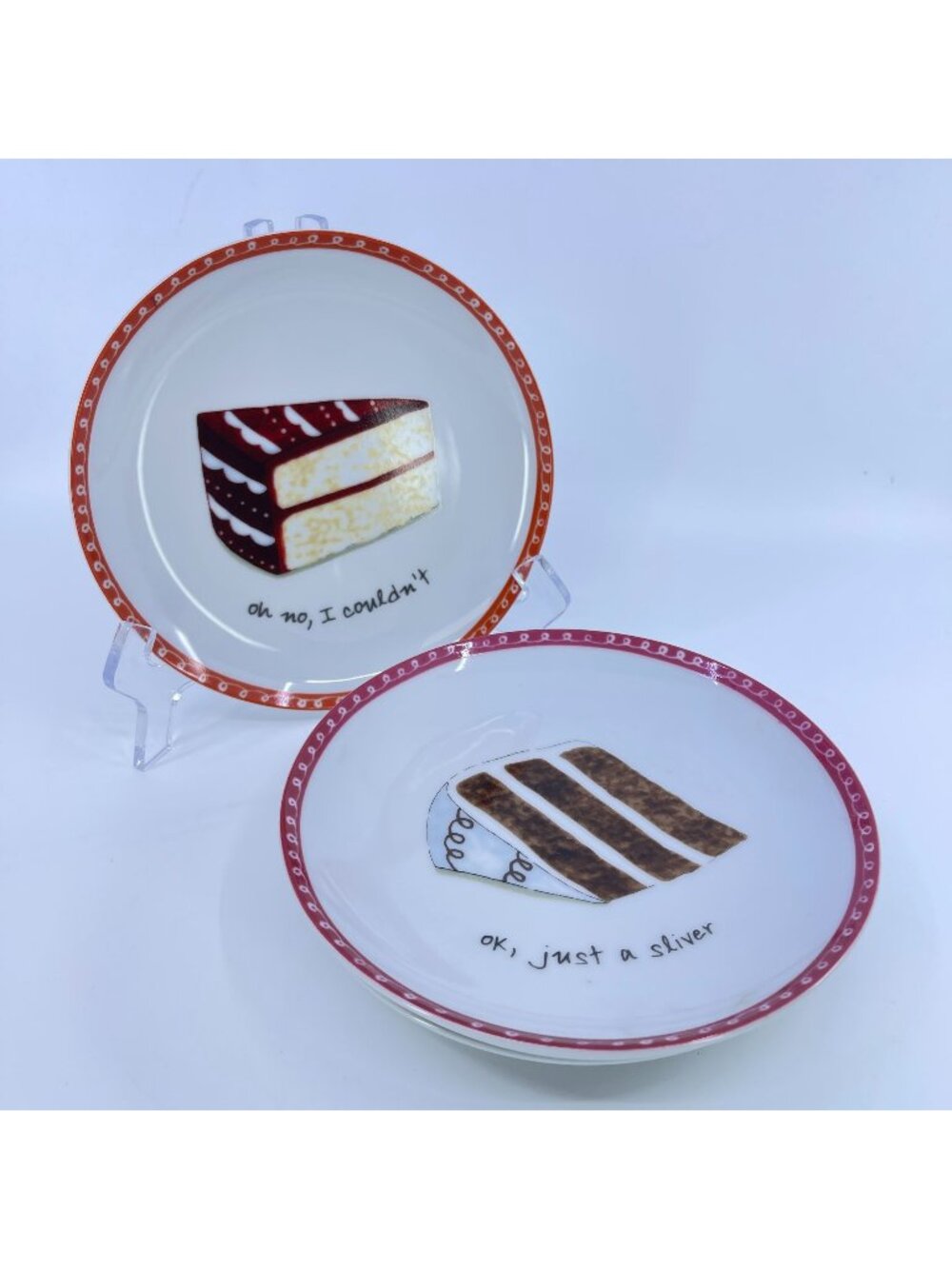 vintage "excuses to have dessert" plates set of 4 nancy green boston warehouse